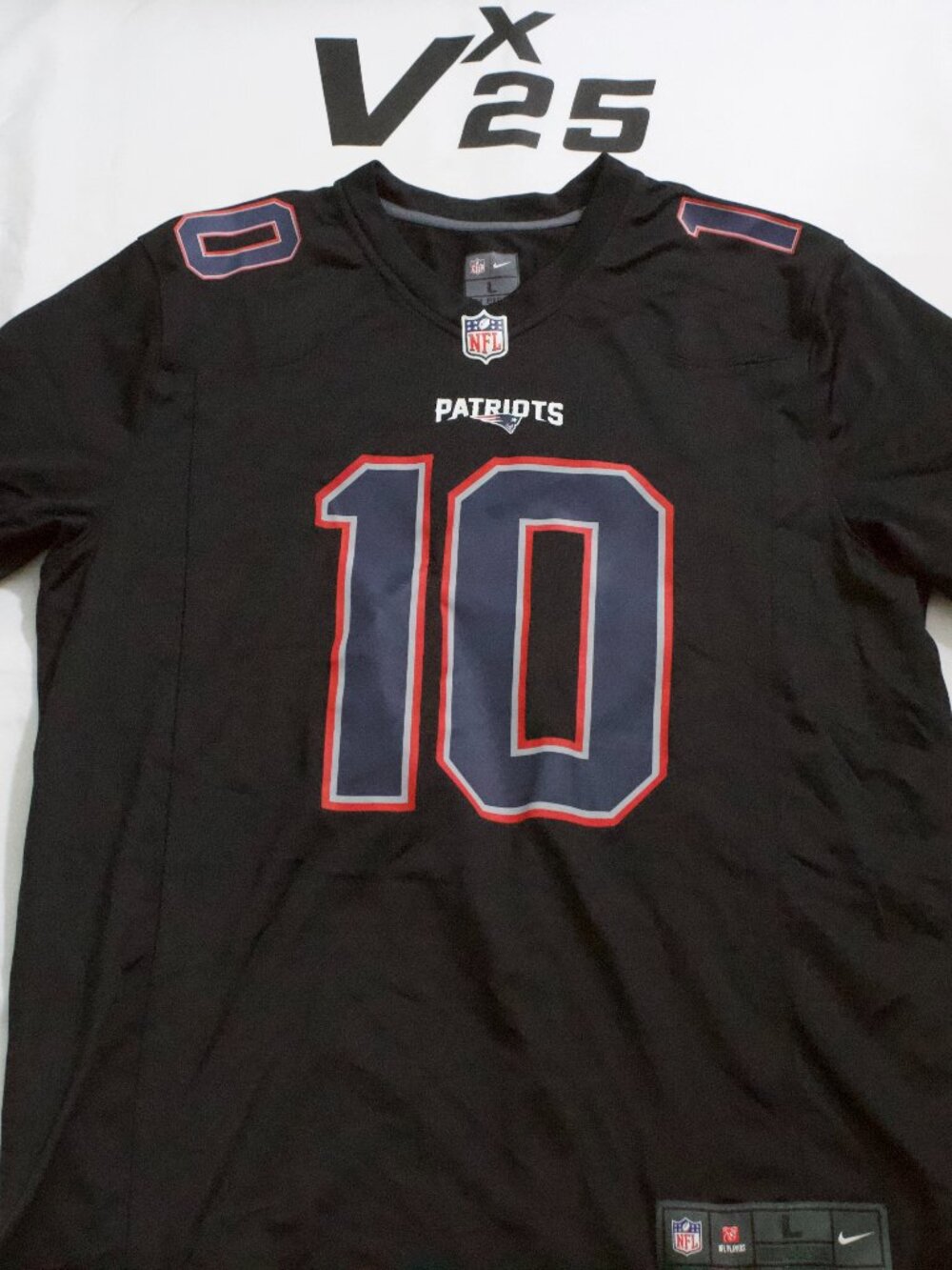 Men's On Field Nike New England Patriots Drake Maye Black Jersey Size Large